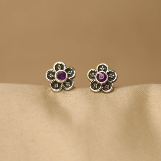 Floral Ruby Studds
