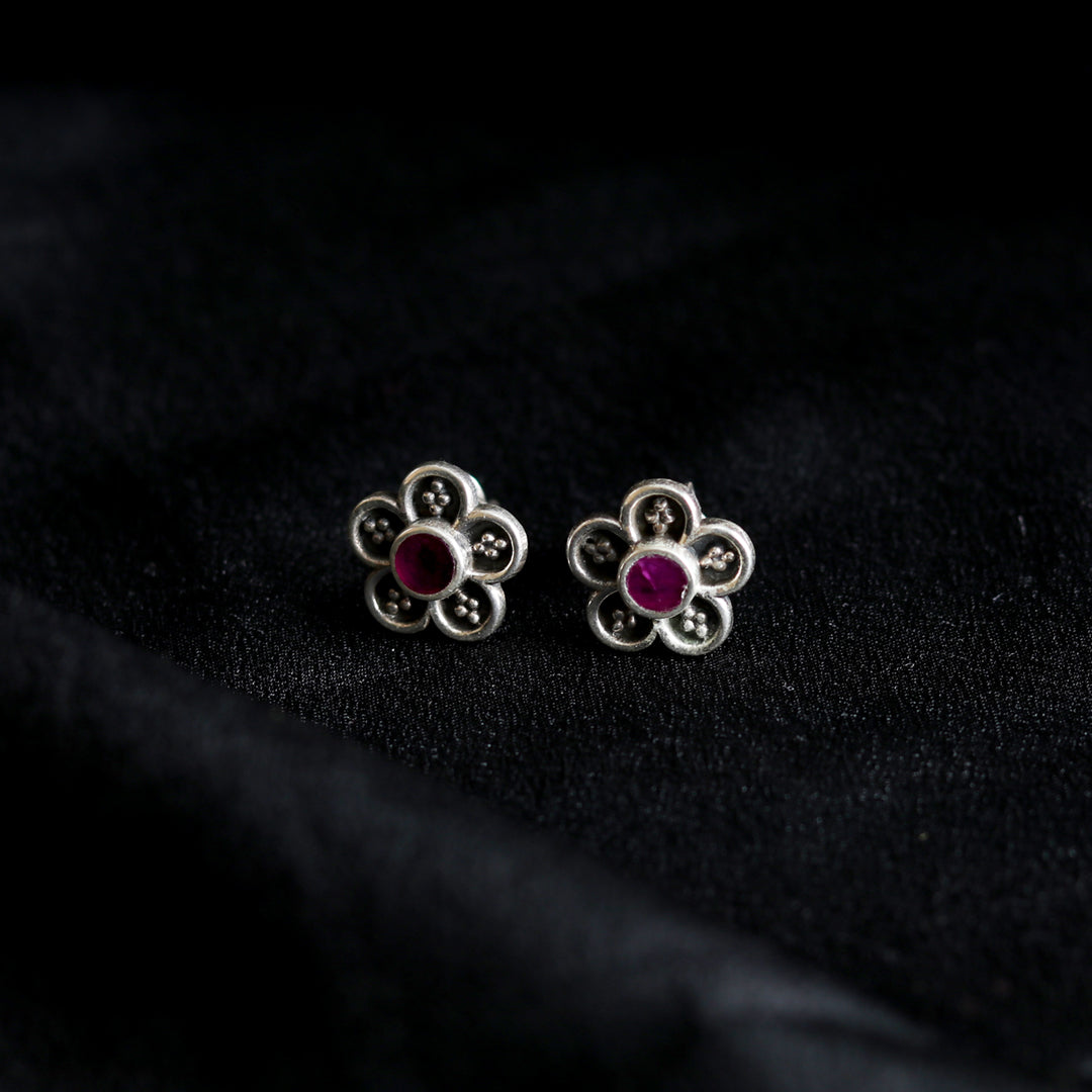 Floral Ruby Studds