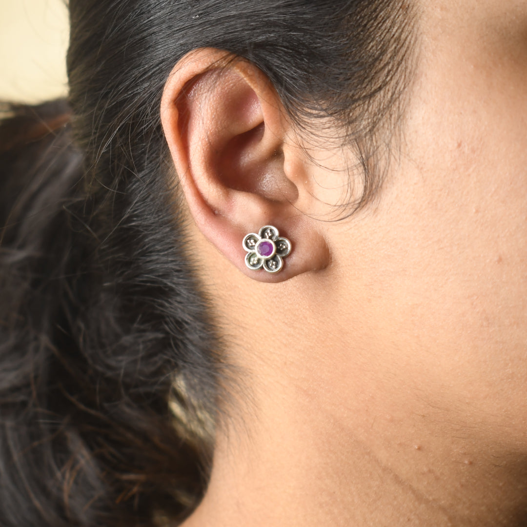 Floral Ruby Studds