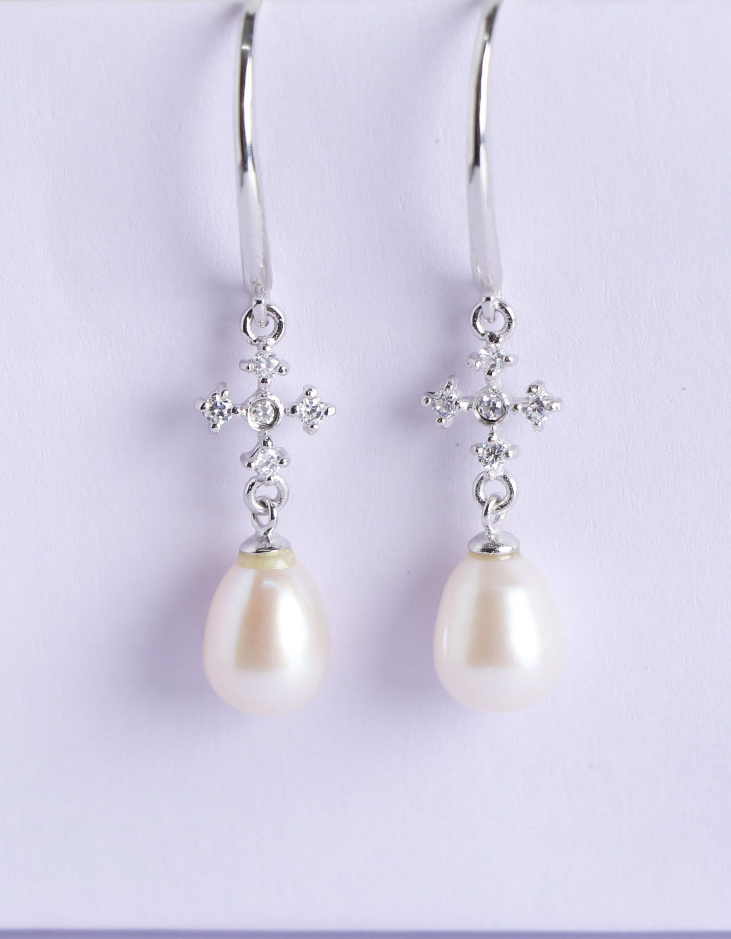 Zircon Pearl Drop Hooks