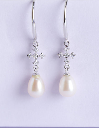 Zircon Pearl Drop Hooks