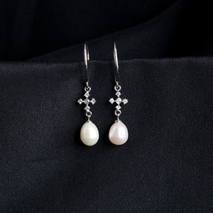 Zircon Pearl Drop Hooks